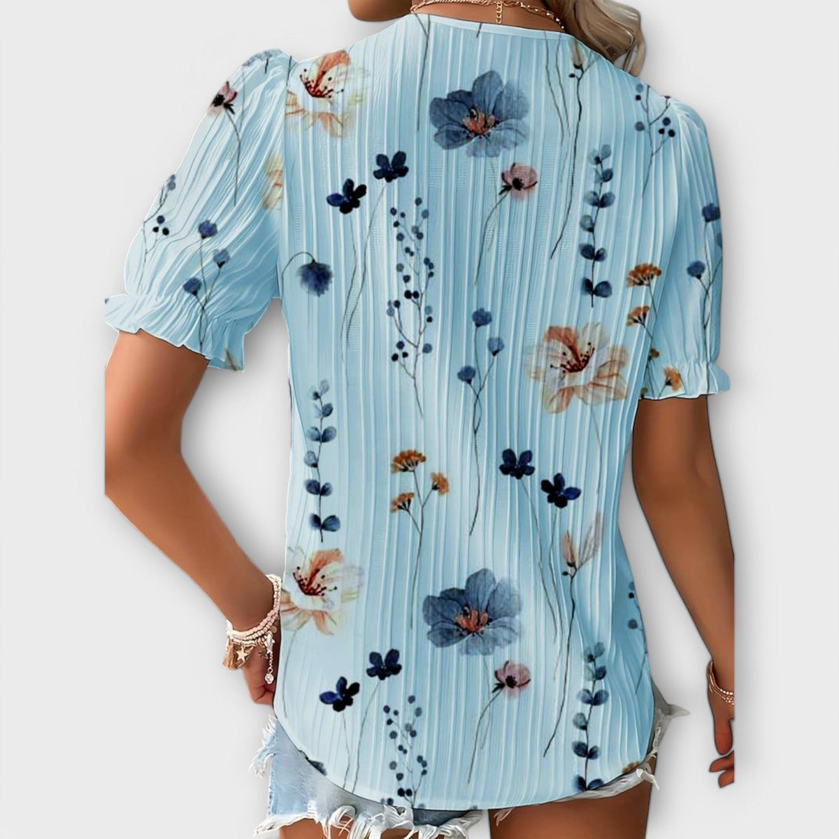 Amelia | Blusa con Escote V de Primavera