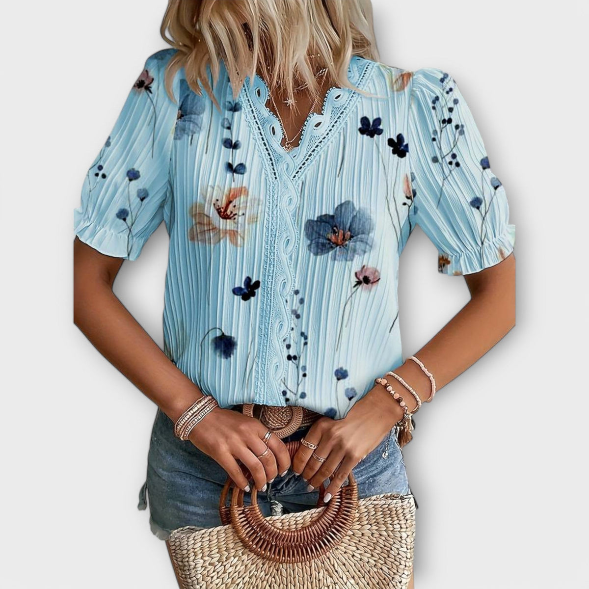 Amelia | Blusa con Escote V de Primavera