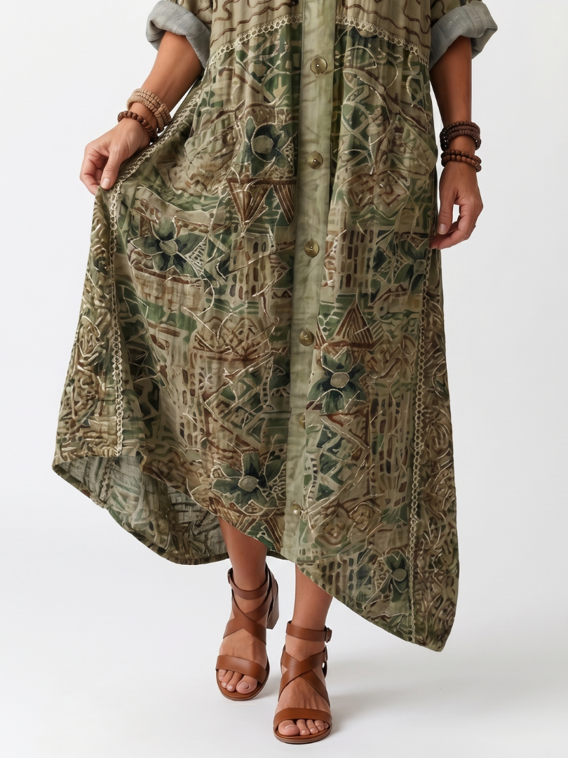 Roselisse | Vestido Midi con Botones Frontales
