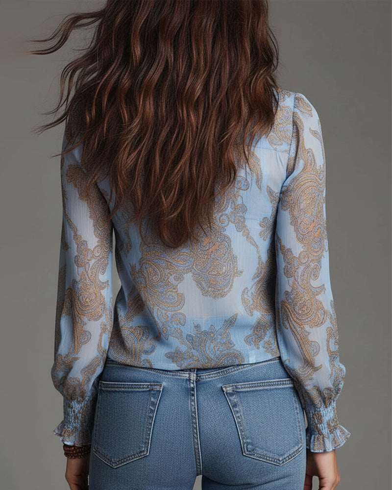 Norina | Blusa con Escote V de Tacto Suave