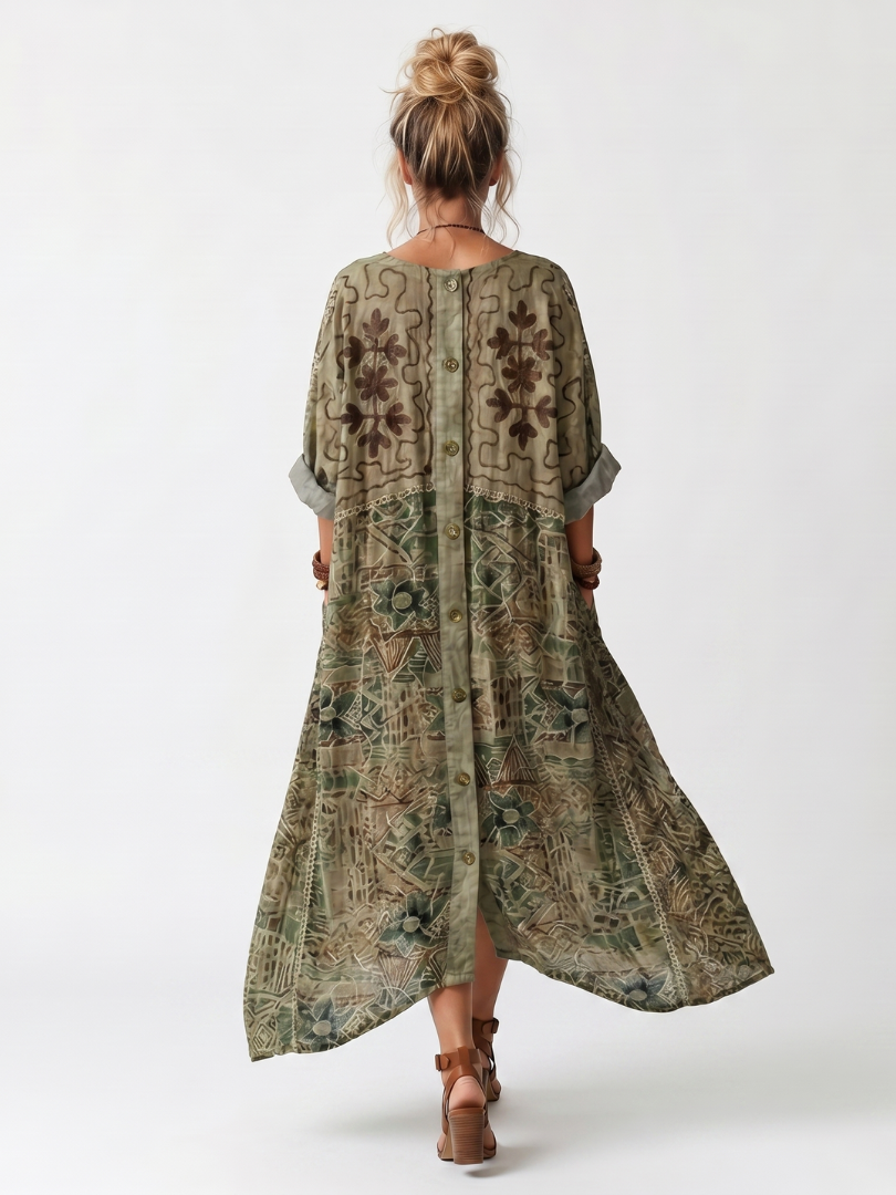 Roselisse | Vestido Midi con Botones Frontales