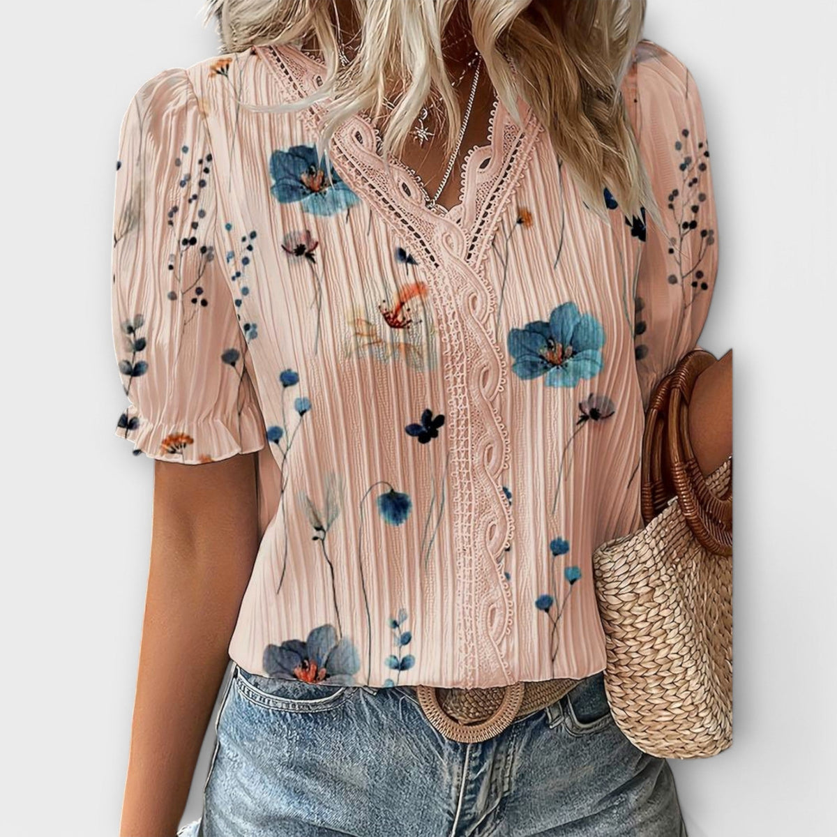 Amelia | Blusa con Escote V de Primavera