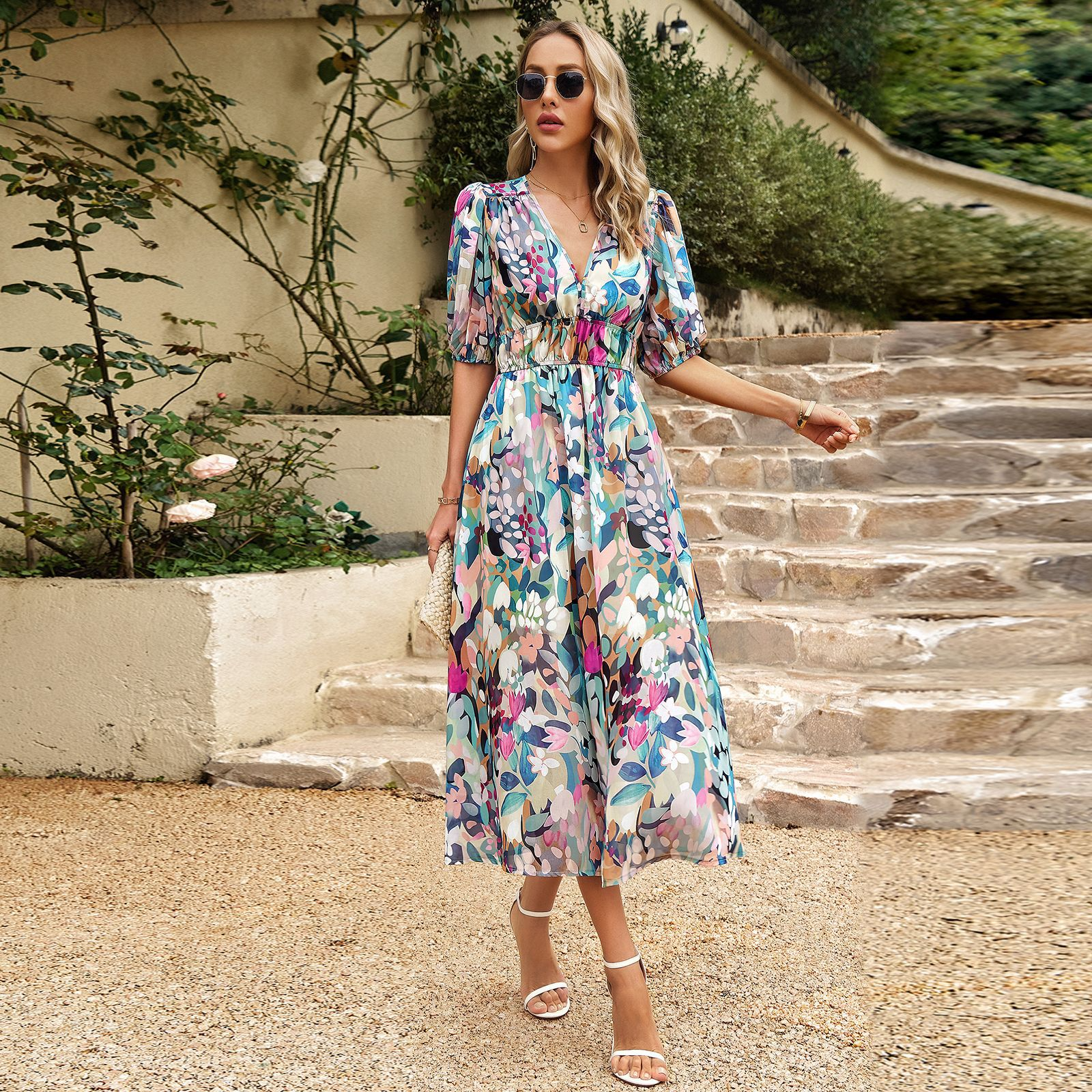 Elly | Vestido Maxi con Manga Farol