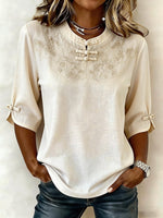 Cressida | Blusa Bordada Cuello Mao
