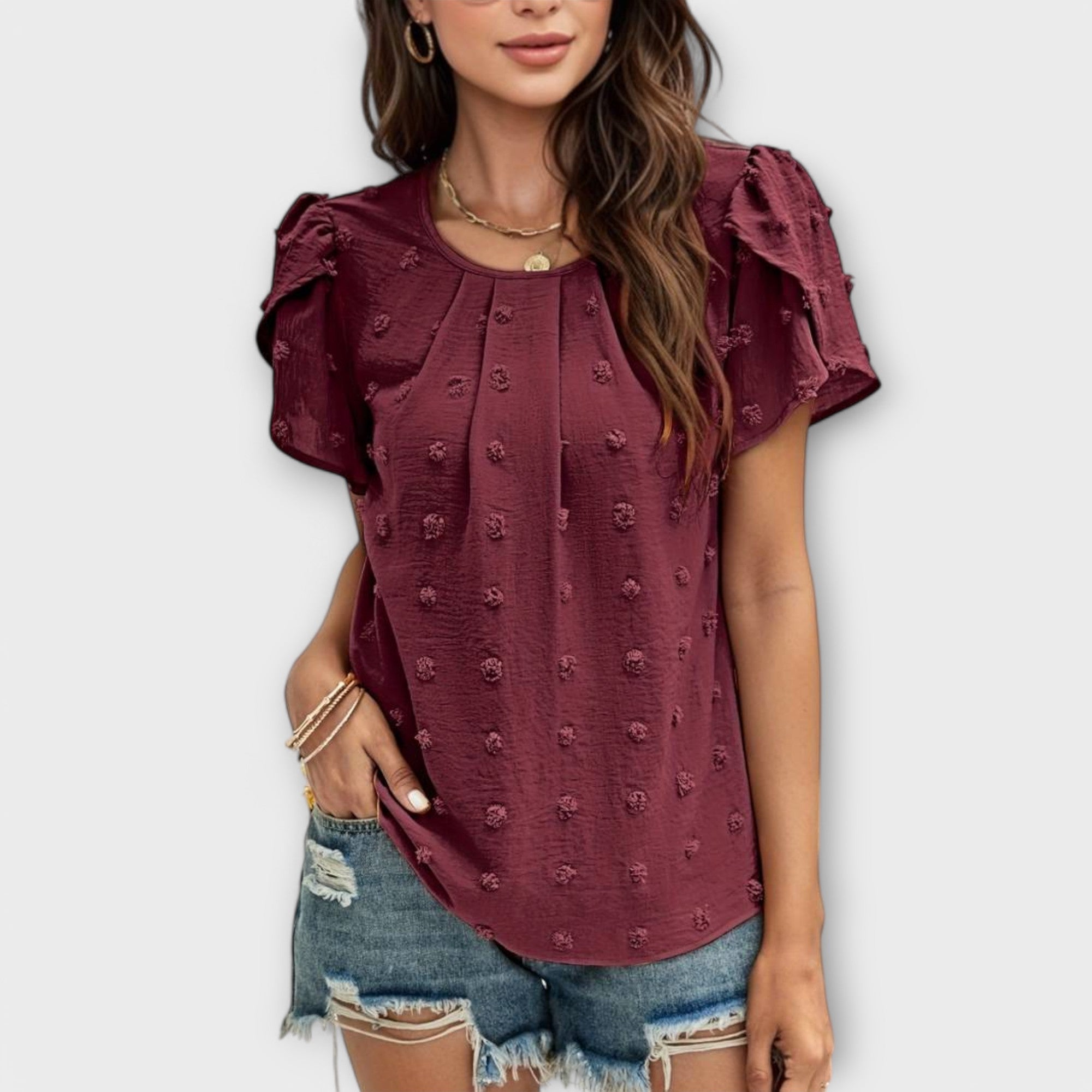 Charlotte | Blusa de Lunares Suizos