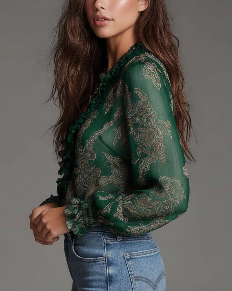 Norina | Blusa con Escote V de Tacto Suave