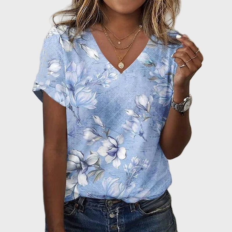 Celeste | Blusa Floral Azul