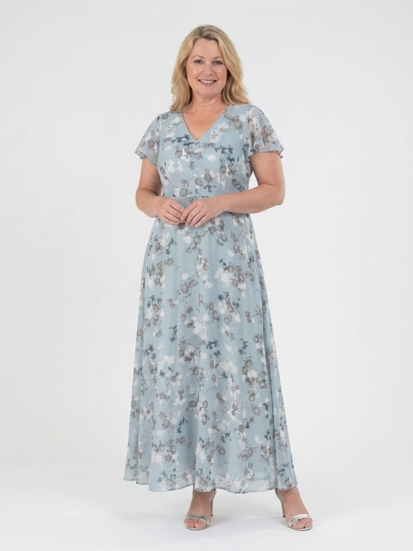Isabela | Vestido Maxi de Gasa Floral