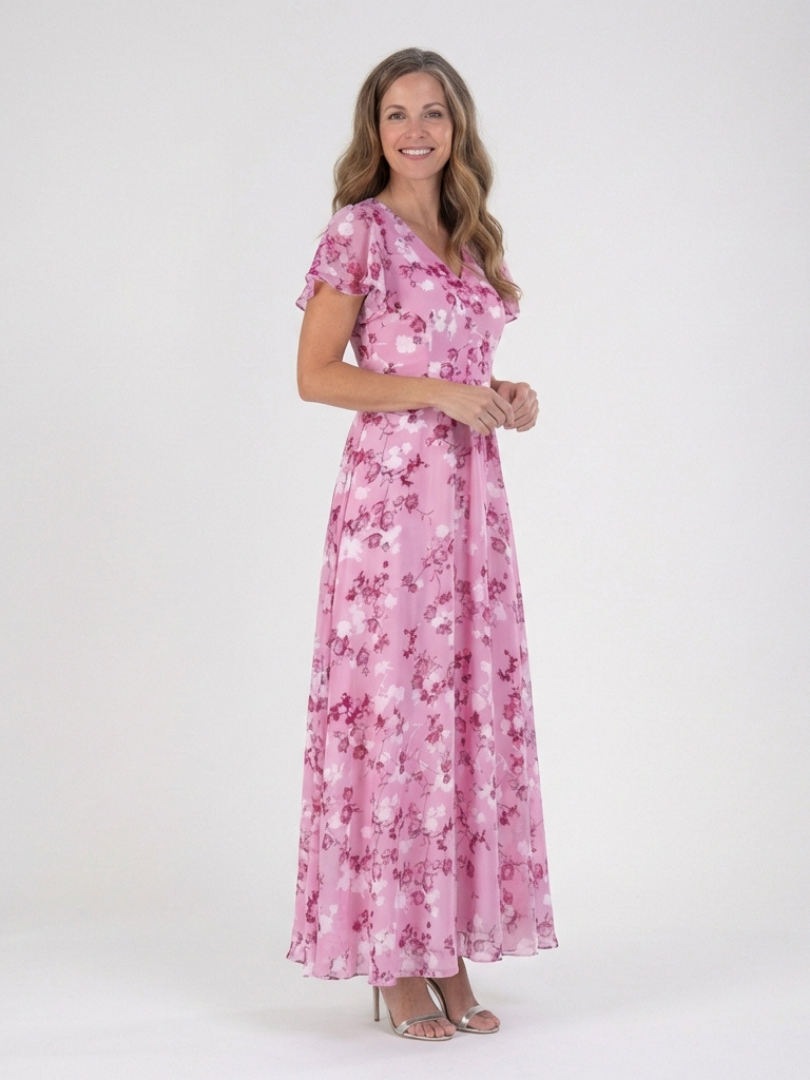 Isabela | Vestido Maxi de Gasa Floral