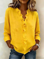 Brinae | Blusa con Escote V Fruncido