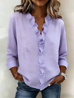 Brinae | Blusa con Escote V Fruncido
