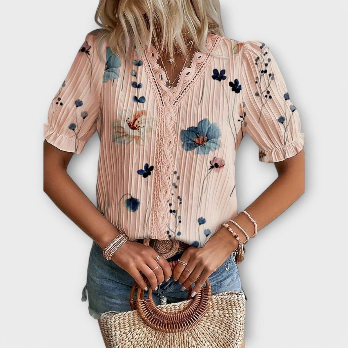 Amelia | Blusa con Escote V de Primavera