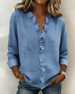 Brinae | Blusa con Escote V Fruncido