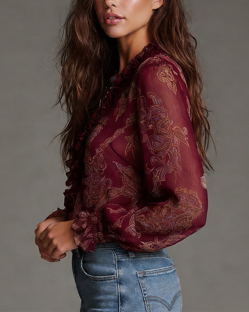 Norina | Blusa con Escote V de Tacto Suave