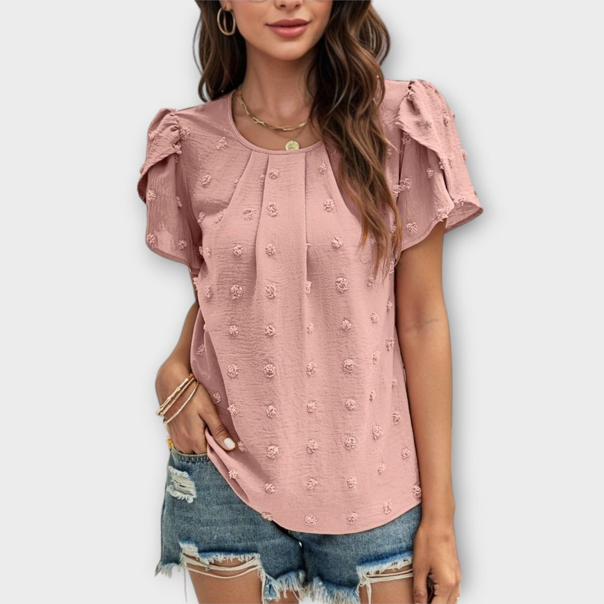 Charlotte | Blusa de Lunares Suizos