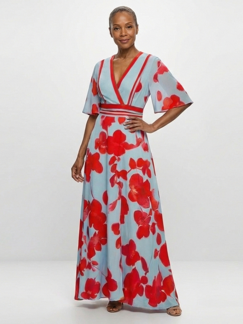 Valentina | Vestido Maxi Floral con Escote V