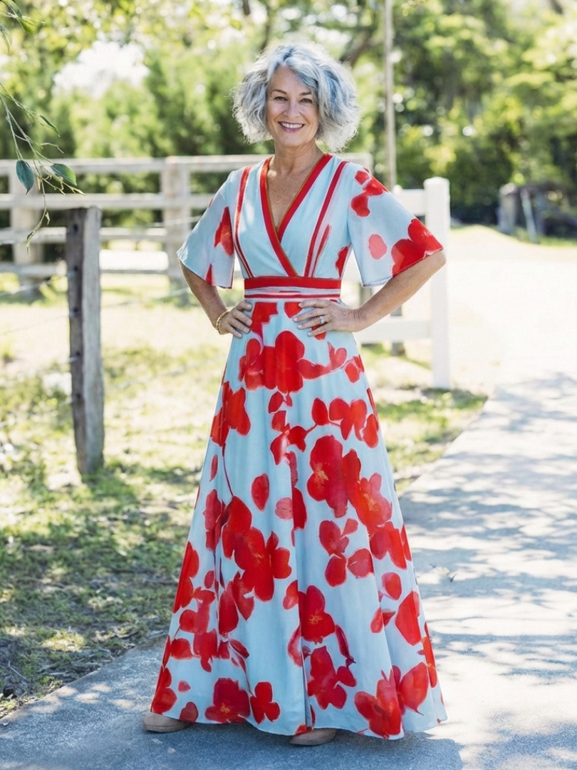 Valentina | Vestido Maxi Floral con Escote V