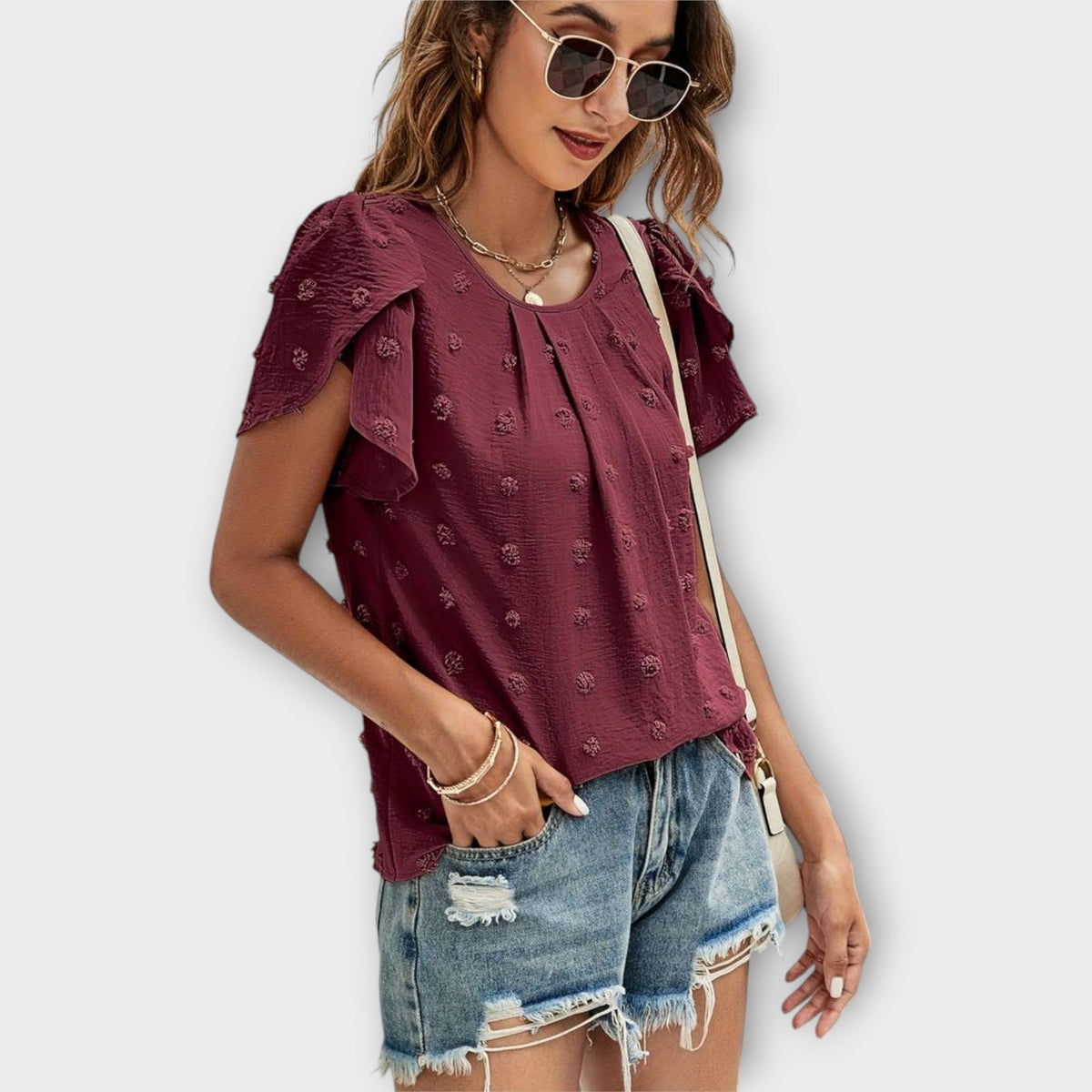Charlotte | Blusa de Lunares Suizos