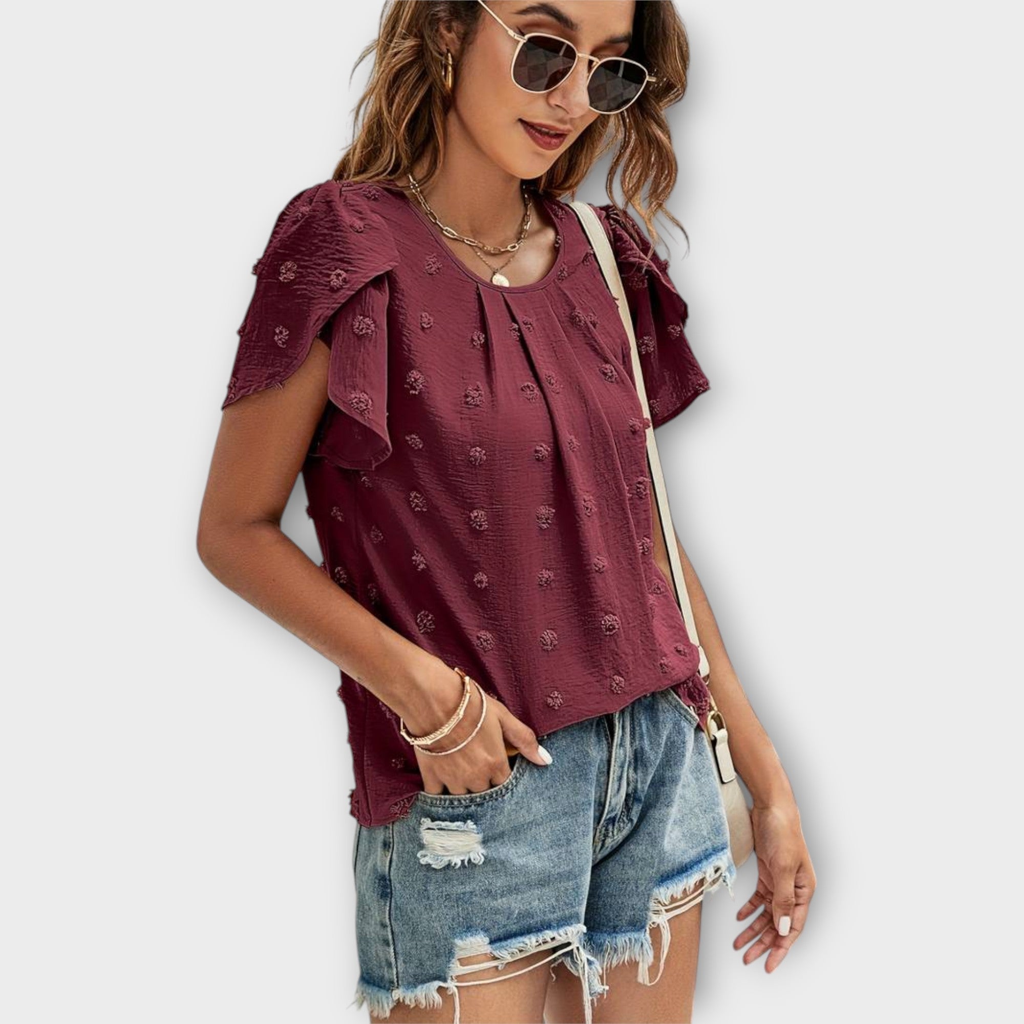 Charlotte | Blusa de Lunares Suizos