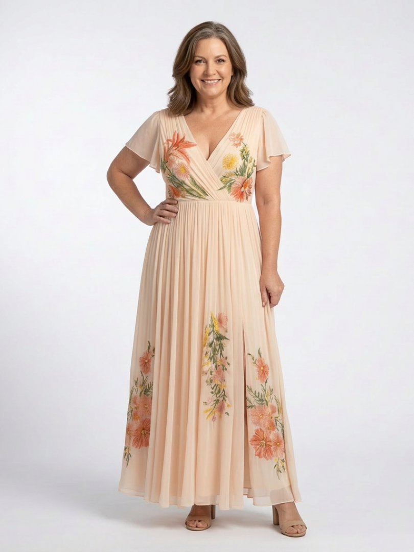 Camila | Vestido Maxi Floral Plisado