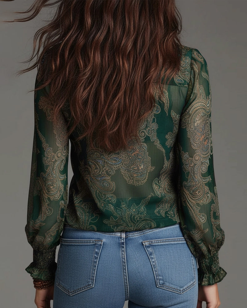 Norina | Blusa con Escote V de Tacto Suave