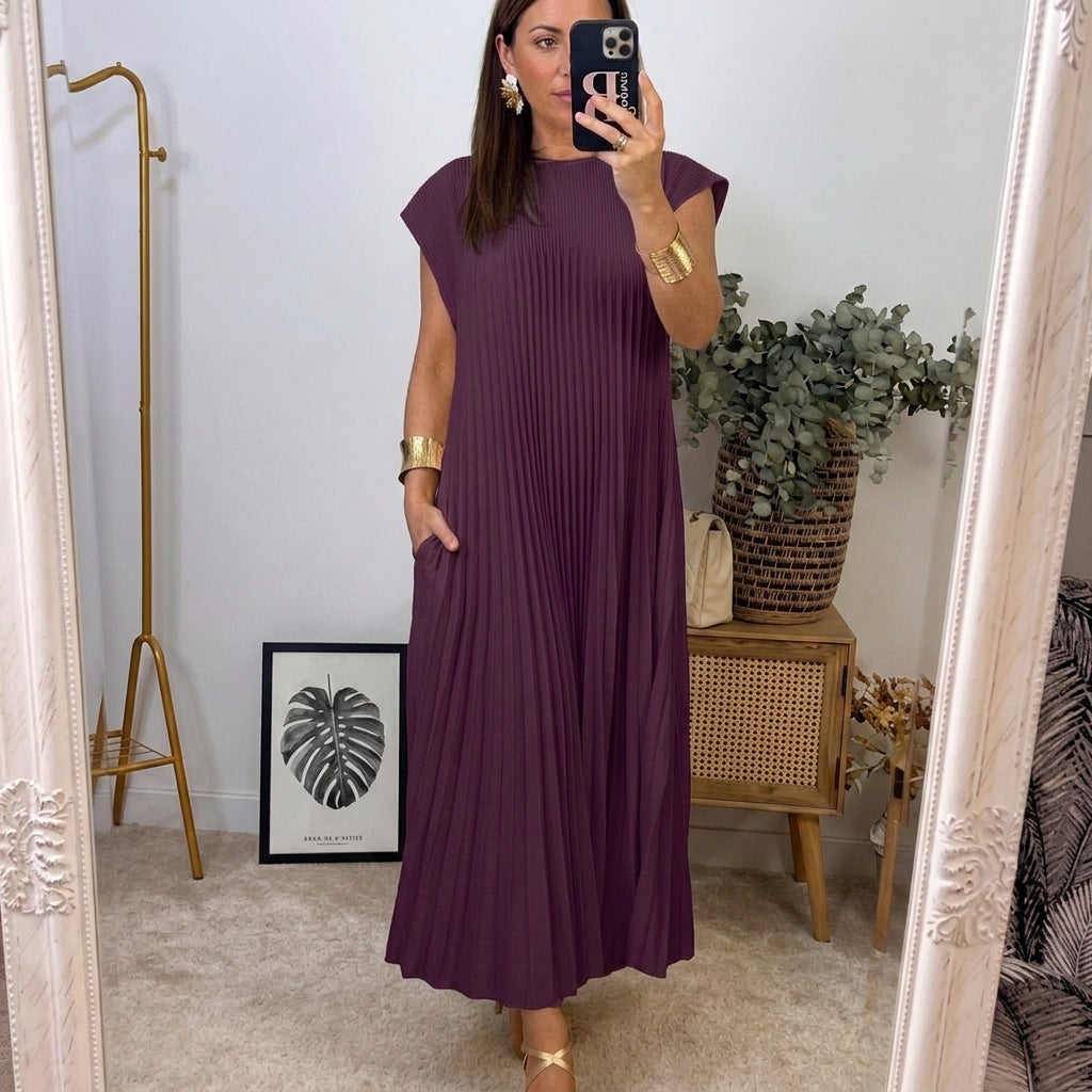 Ana | Vestido Plisado de Elegancia Atemporal