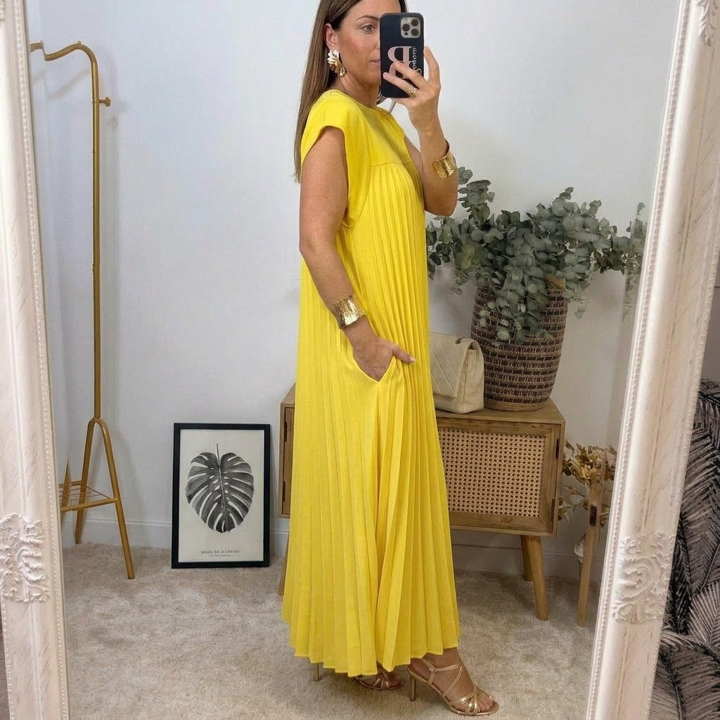 Ana | Vestido Plisado de Elegancia Atemporal