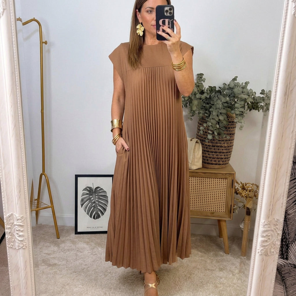 Ana | Vestido Plisado de Elegancia Atemporal