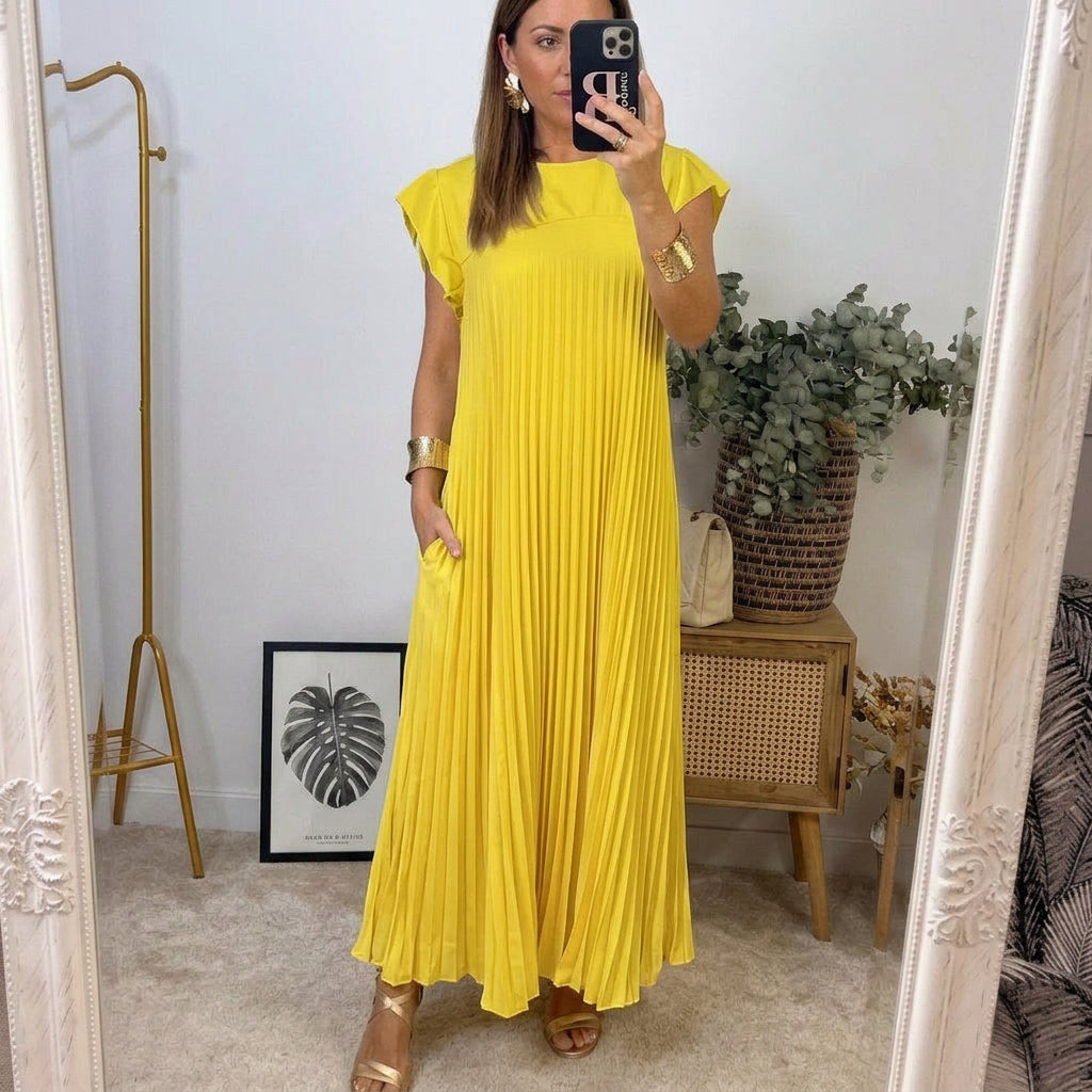 Ana | Vestido Plisado de Elegancia Atemporal