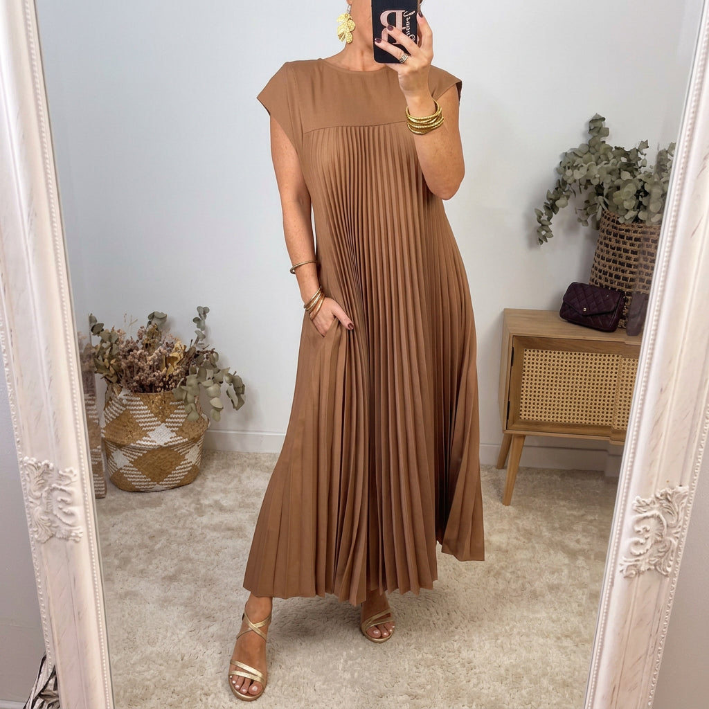 Ana | Vestido Plisado de Elegancia Atemporal