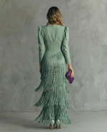 Serenva | Vestido Midi con Mangas de Flecos
