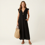 Josette | Vestido de Lino con Escote de Encaje