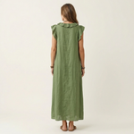 Josette | Vestido de Lino con Escote de Encaje